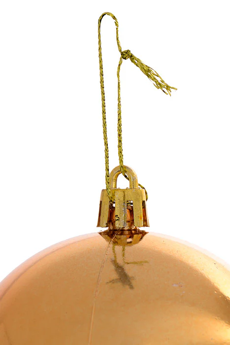 80Mm Shiny Plastic Ball Ornament Copper Pkg/6 - Image 2