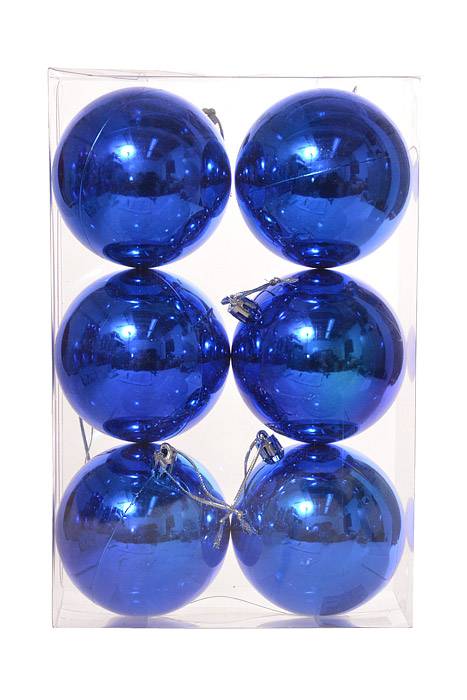 80mm Shiny Plastic Ball Royal Blue Pkg/6 - Image 3