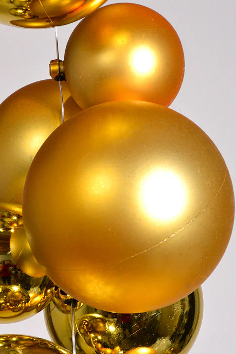 8Ft Shiny Matte Ball Garland Gold - Image 2