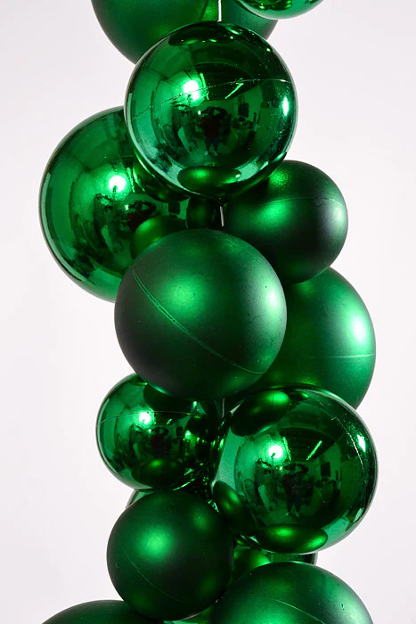 8Ft Shiny Matte Ball Garland Green - Image 2