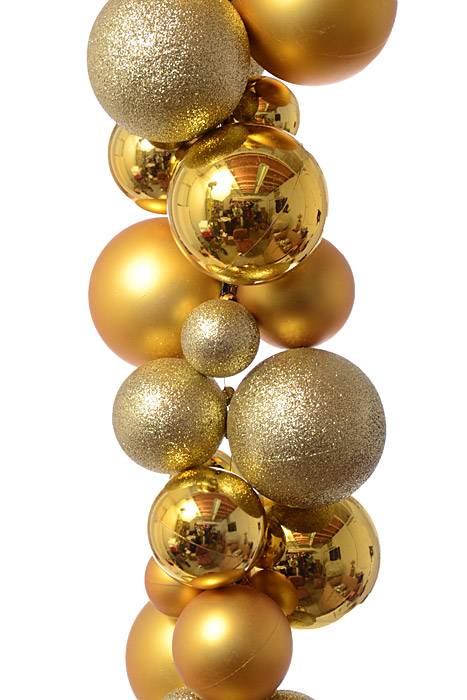 8ft Shiny/matte/glitter Ball Garland Gold - Image 2