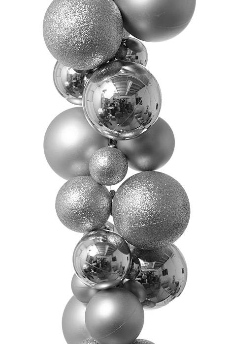 8ft Shiny/matte/glitter Ball Garland Silver - Image 2