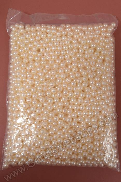 8mm Abs Pearl Beads Champagne Pkg(500g) - Image 2