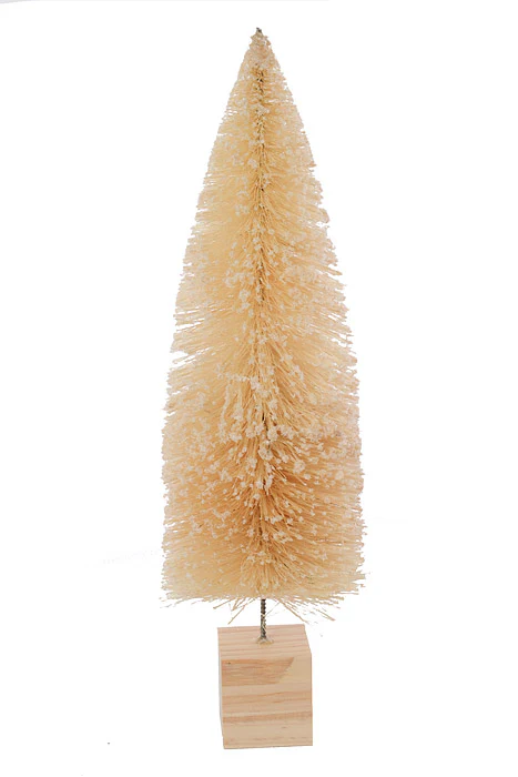 9" / 12" / 18" Nordic Tree On Wood Block Cream Set/3 - Image 2