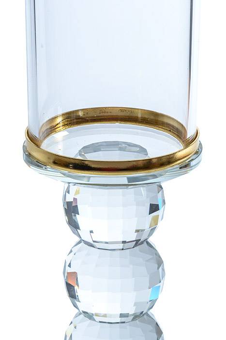 9.25" Crystal Single Candle Holder Gold - Image 2