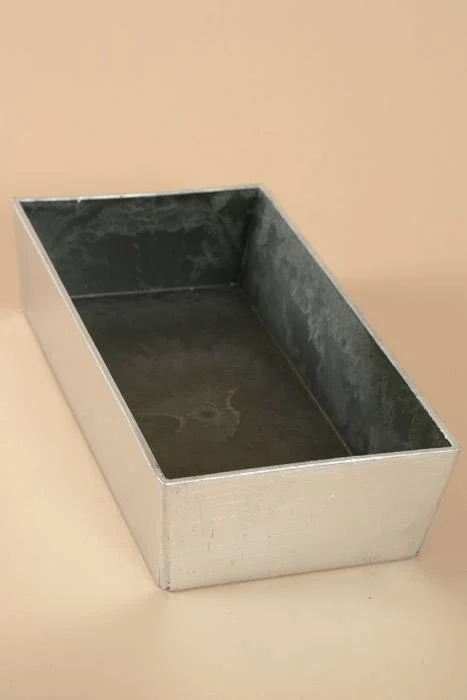 9.25" X 5" Rectangle Hard Plastic Silver