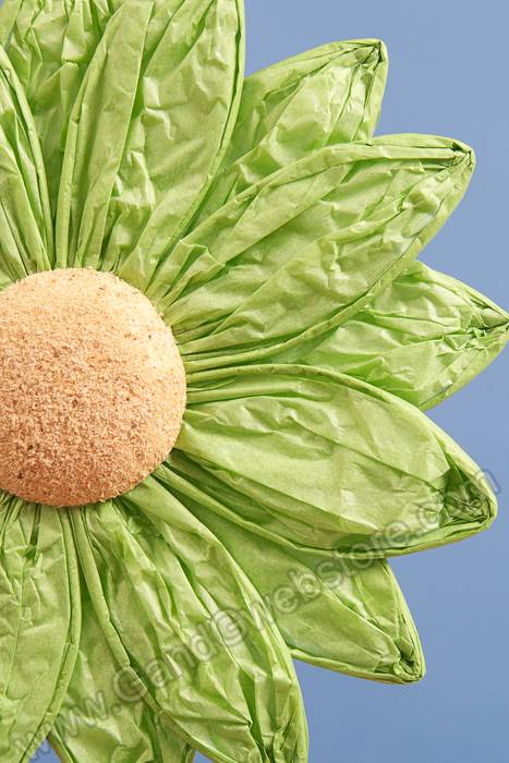 9.5" Hanging Paper Flower Green - Image 2