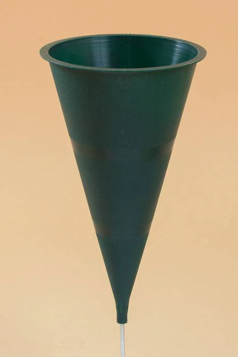 9.5" Plastic Cone Vase Green