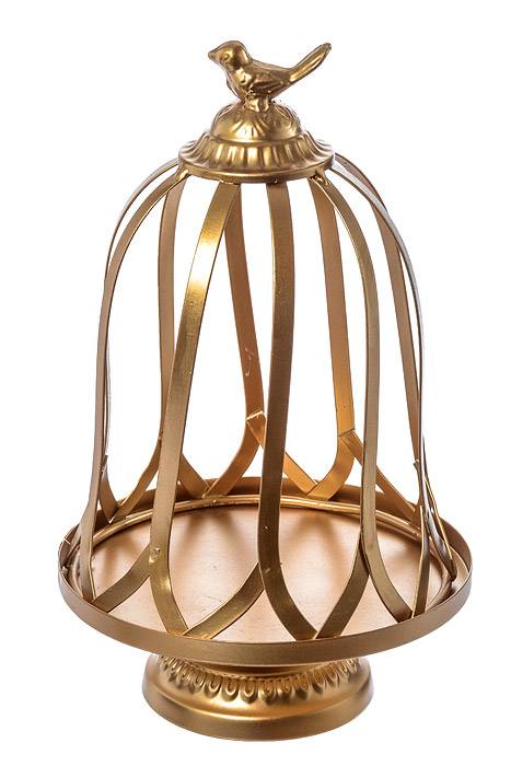 9.75"/13" Metal Cake Stand W/bird Gold - Image 2