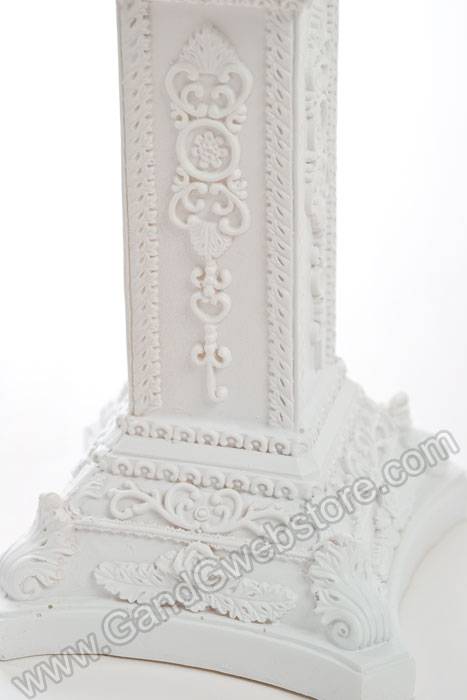 9" Ceramic Square Pillar White - Image 2