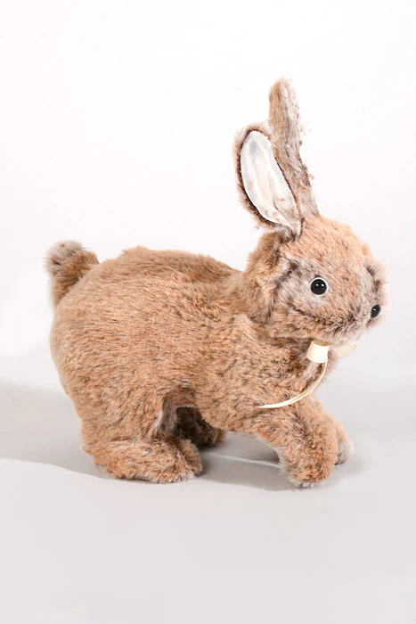 9" Faux Fur Walking Bunny Natural - Image 2