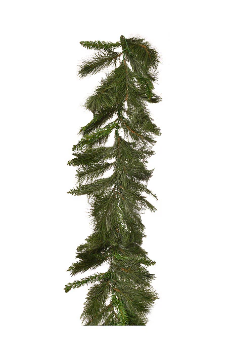 9 FT x 18" Long Needle Mix Garland Green