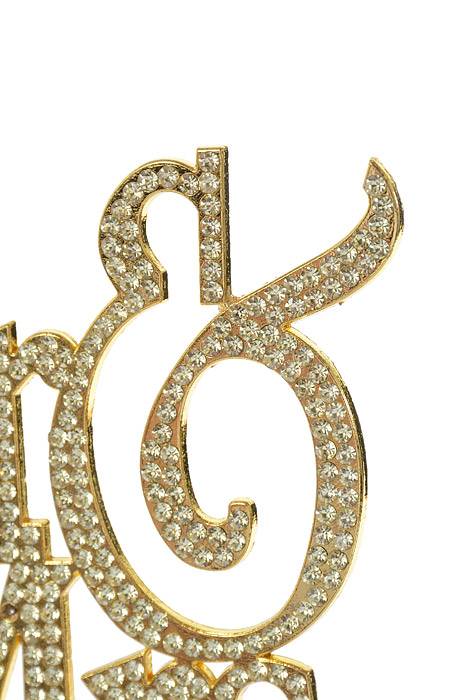 9" Rhinestone Mr&mrs Cake Topper Gold - Image 2