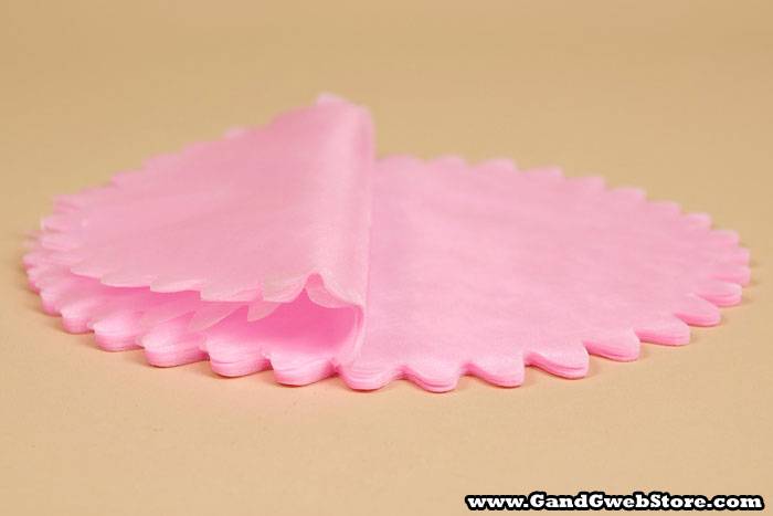 9" Round Organza Circle W/scalloped Edge Pink Pkg/50 - Image 2