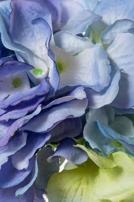 9" Silk Hydrangea Pick Blue/two Tone - Image 2