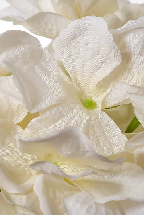 9" Silk Hydrangea Pick Ivory - Image 2