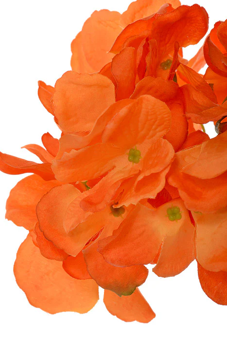 9" Silk Hydrangea Pick Orange - Image 2