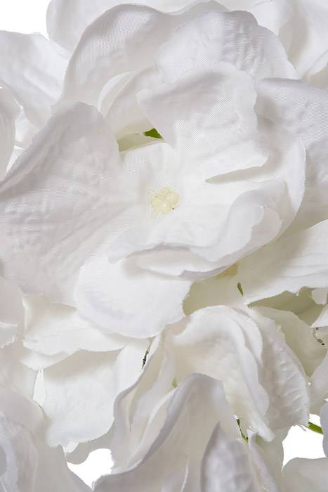9" Silk Hydrangea Pick White - Image 2