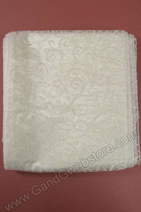 9" X 10ft Sparkle Swirl Organza Ivory Pkg/6 - Image 2