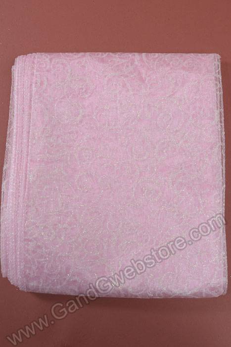 9" X 10ft Sparkle Swirl Organza Light Pink Pkg/6 - Image 2