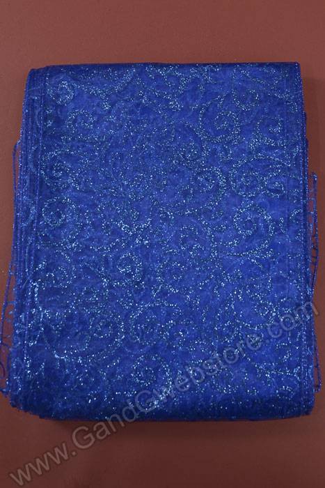 9" X 10ft Sparkle Swirl Organza Royal Pkg/6 - Image 2