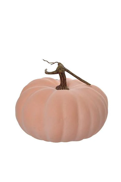 9" X 5" Latex Harvest Pumpkin w/ Vine Light Pink