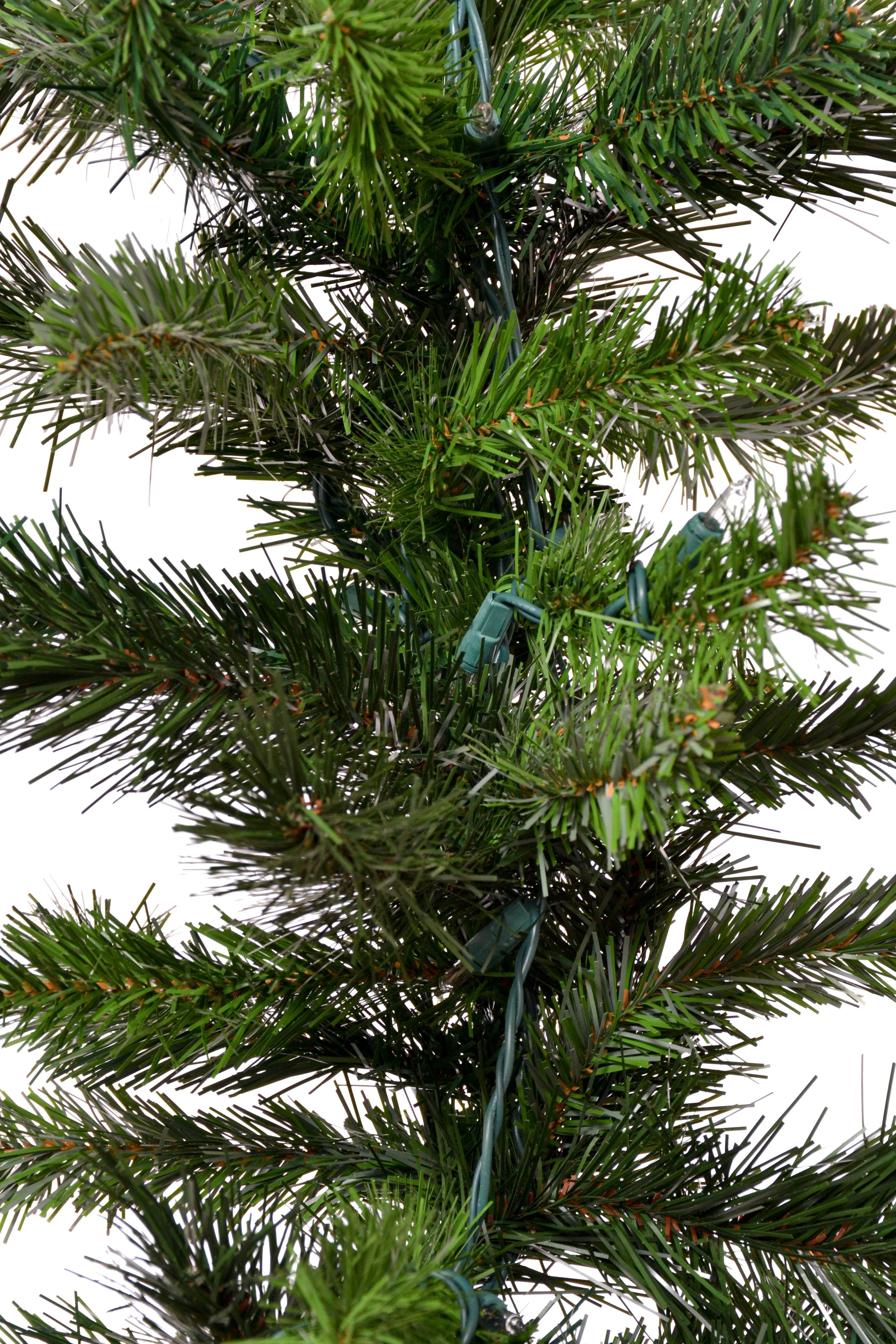 9Ft X 10" Windsor Pine Garland W/Clear Lights Green - Image 3