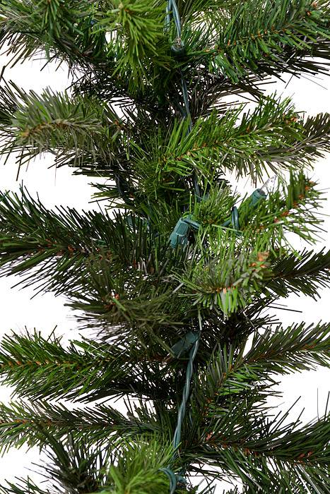 9ft X 14" Deluxe Evergreen Garland W/Lights Green - Image 2