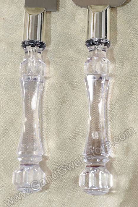 Cake Knife Set W/acrylic Handle Clear - Image 3