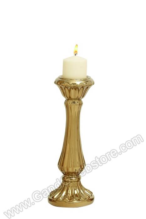 Ceramic Candle Holder Gold - Image 3