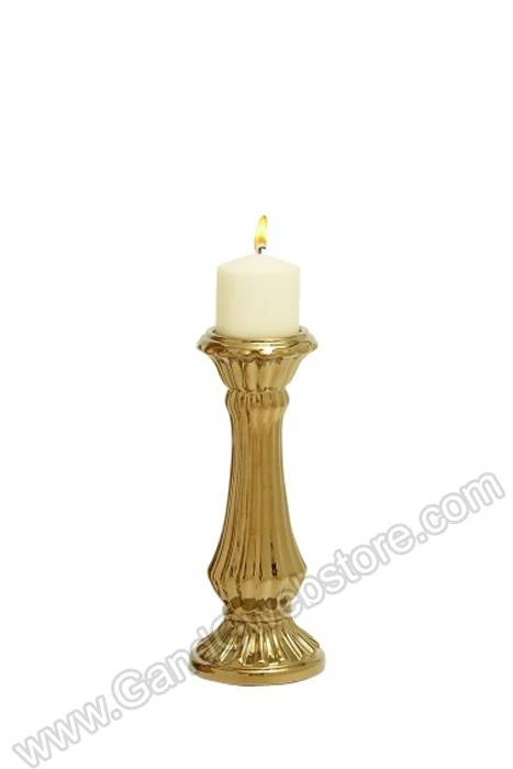 Ceramic Candle Holder Gold - Image 4