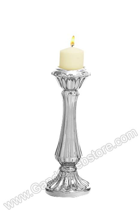 Ceramic Candle Holder Silver - Image 3