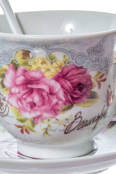 Ceramic Cup/saucer/spoon 2/set - Image 2