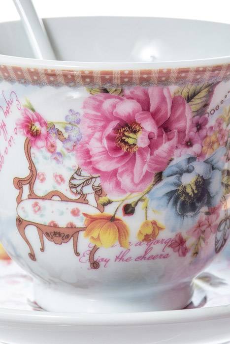 Ceramic Cup/saucer/spoon 2/set - Image 2
