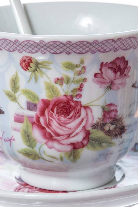 Ceramic Cup/saucer/spoon 2/set - Image 2