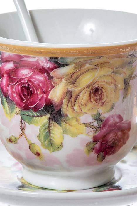 Ceramic Cup/saucer/spoon 2/set - Image 2