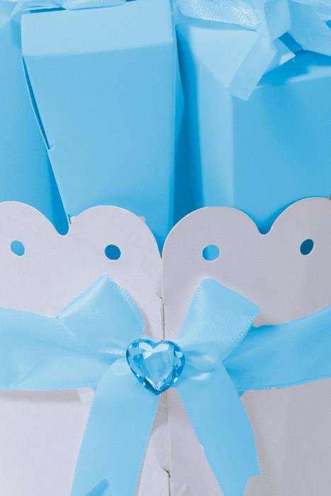 Cones X10 W/ribbon In Round Stand W/crystal Blue 5/sets - Image 2