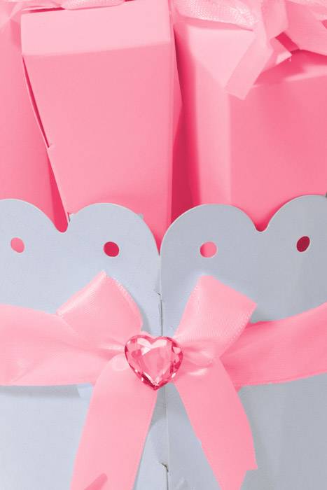 Cones X10 W/ribbon In Round Stand W/crystal Pink 5/sets - Image 2