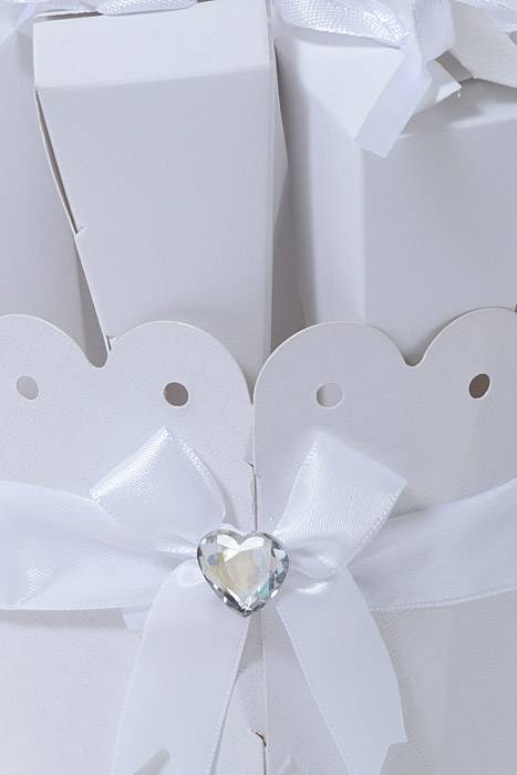Cones X10 W/ribbon In Round Stand W/crystal White 5/sets - Image 2