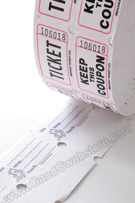 Double Roll Raffle Ticket White 1000/roll - Image 2