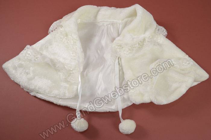 Faux Fur Shawl White - Image 3