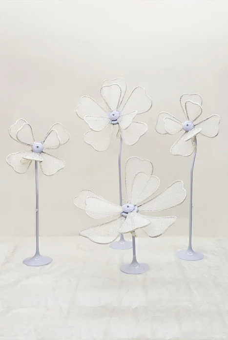 Lamp Flower Stand White Set/4 - Image 3