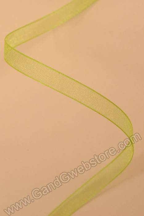 Organdy Ribbon Lime Green - Image 2