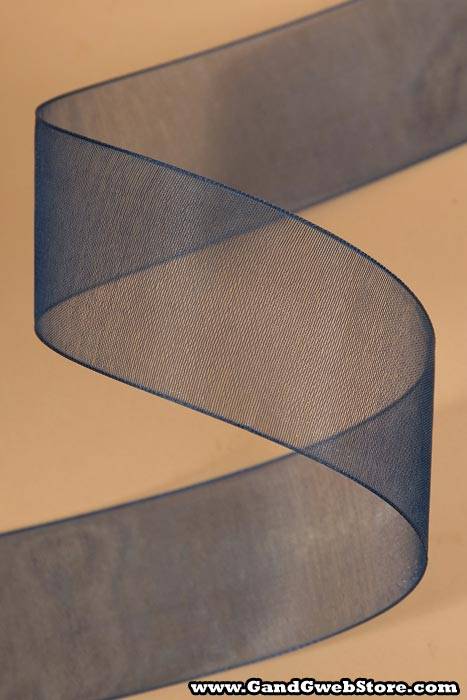 Organdy Ribbon Navy Blue - Image 2