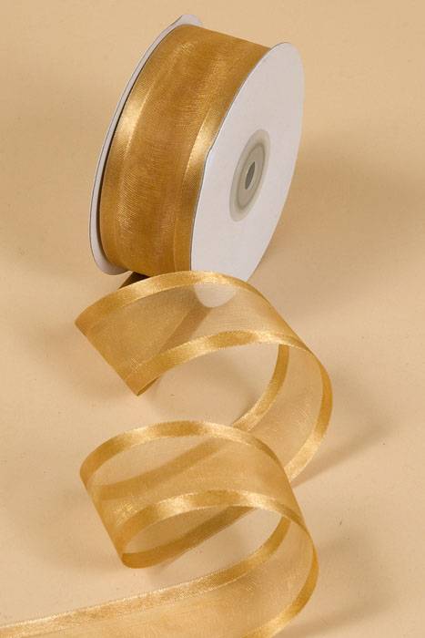 Organza Satin Edge Ribbon - Gold #27