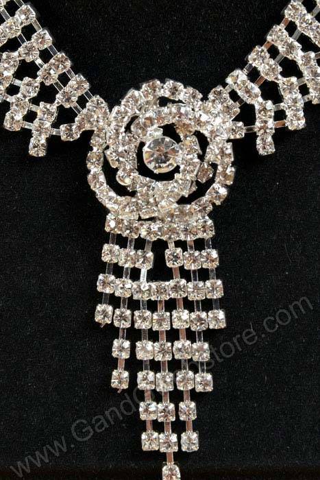 Rhinestone Crystal Jewelry Set Silver - Image 2