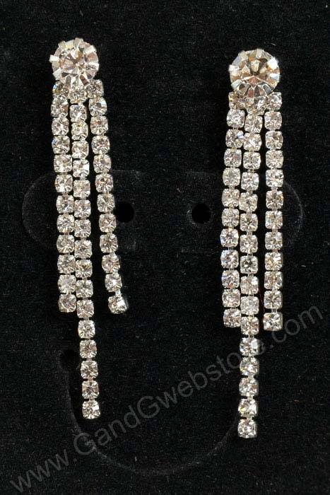 Rhinestone Necklace & Earrings Set Silver - Image 3