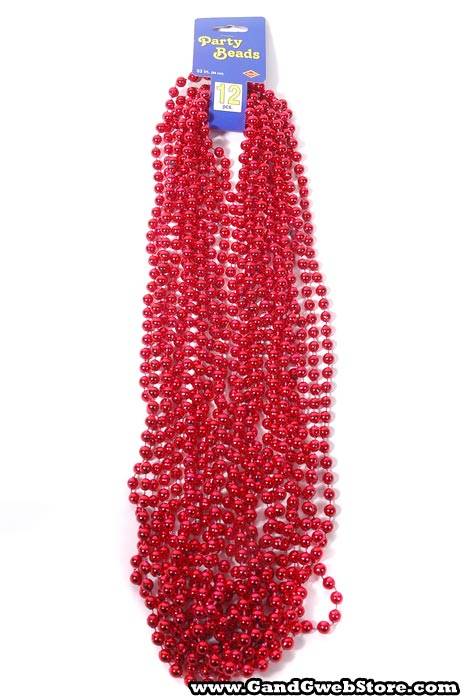 Round Party Beads Red Pkg/12 - Image 2