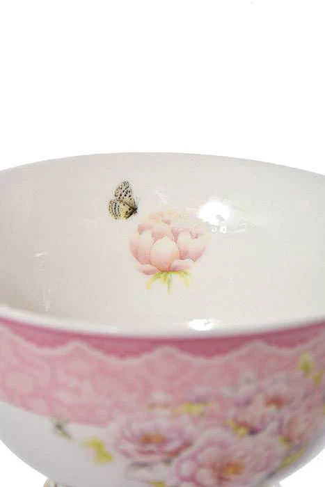 Tea Cup w/ Saucer Two/tone Pink Trim Set/6 - Image 2