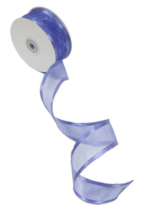 Wired Sheer Ribbon W/satin Edge Delphinium #47
